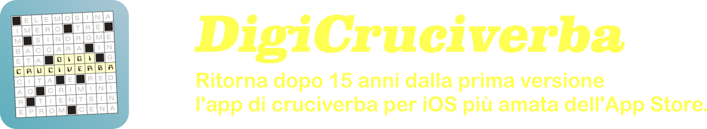 Digi Cruciverba Digi Cruciverba: Ritorna dopo 15 anni dalla prima versione l'app di cruciverba per iOS più amata dell'App Store.